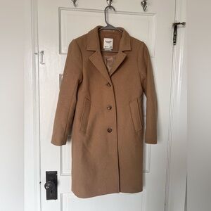 Abercrombie & Fitch Wool Blend Dad Coat Tan Size XSP